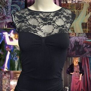 Bebe Black Lace Detail Top